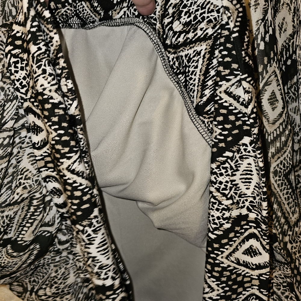 2x Style & Co. Black and White Short Sleeve Blouse - Picture 4 of 10